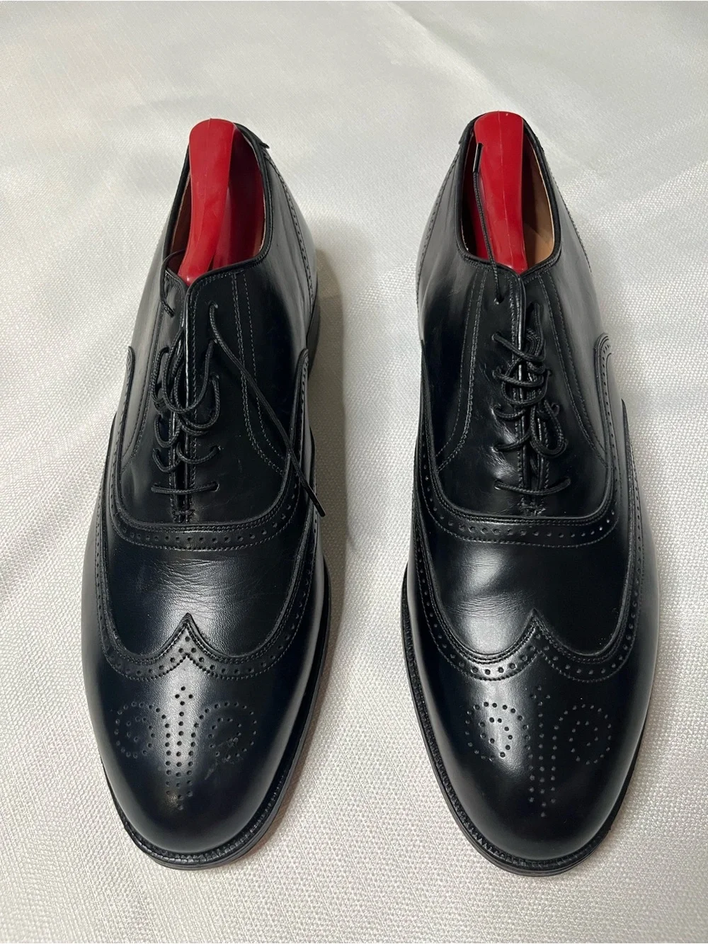 Vintage Nettleton Wingtip Leather Oxfords Fleur De Lis Medallion Brogue Rare